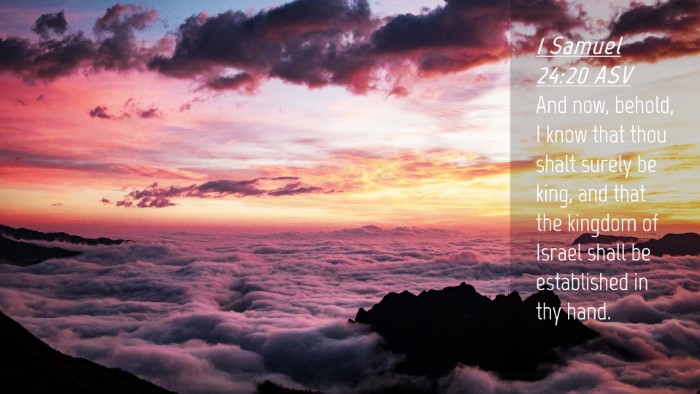 Picture 04 - 1 Samuel 24:20 ASV Desktop Wallpaper - And now, behold, I know that thou shalt surely be - Desktop Bible Verse Wallpaper