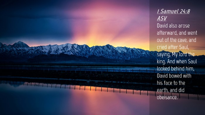 Picture 04 - 1 Samuel 24:8 ASV Desktop Wallpaper - David also arose afterward, and went out of the - Desktop Bible Verse Wallpaper