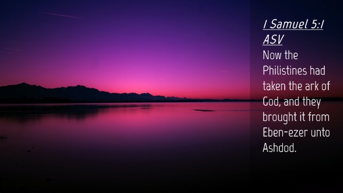 Picture 04 - 1 Samuel 5:1 ASV Desktop Wallpaper - Now the Philistines had taken the ark of God, and - Desktop Bible Verse Wallpaper