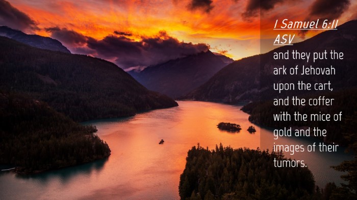 Picture 04 - 1 Samuel 6:11 ASV Desktop Wallpaper - and they put the ark of Jehovah upon the cart, - Desktop Bible Verse Wallpaper