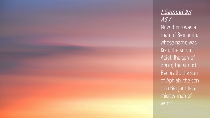 Picture 04 - 1 Samuel 9:1 ASV Desktop Wallpaper - Now there was a man of Benjamin, whose name was - Desktop Bible Verse Wallpaper