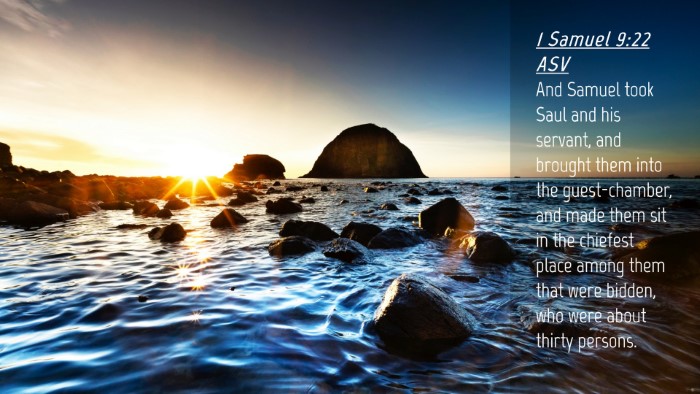 Picture 04 - 1 Samuel 9:22 ASV Desktop Wallpaper - And Samuel took Saul and his servant, and brought - Desktop Bible Verse Wallpaper