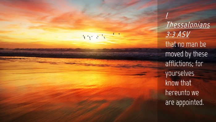 Picture 04 - 1 Thessalonians 3:3 ASV Desktop Wallpaper - that no man be moved by these afflictions; for - Desktop Bible Verse Wallpaper