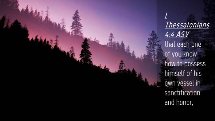 Picture 04 - 1 Thessalonians 4:4 ASV Desktop Wallpaper - that each one of you know how to possess himself - Desktop Bible Verse Wallpaper