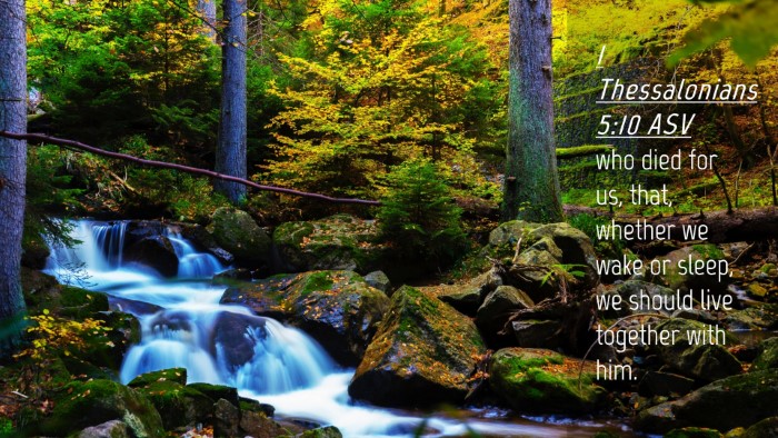 Picture 04 - 1 Thessalonians 5:10 ASV Desktop Wallpaper - who died for us, that, whether we wake or sleep, - Desktop Bible Verse Wallpaper