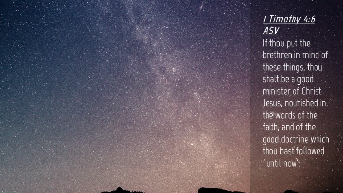Picture 04 - 1 Timothy 4:6 ASV Desktop Wallpaper - If thou put the brethren in mind of these things, - Desktop Bible Verse Wallpaper