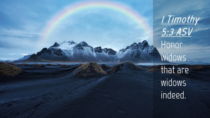 Picture 04 - 1 Timothy 5:3 ASV Desktop Wallpaper - Honor widows that are widows - Desktop Bible Verse Wallpaper