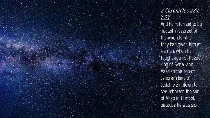 Picture 04 - 2 Chronicles 22:6 ASV Desktop Wallpaper - And he returned to be healed in Jezreel of the - Desktop Bible Verse Wallpaper