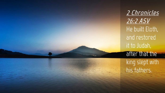 Picture 04 - 2 Chronicles 26:2 ASV Desktop Wallpaper - He built Eloth, and restored it to Judah, after - Desktop Bible Verse Wallpaper
