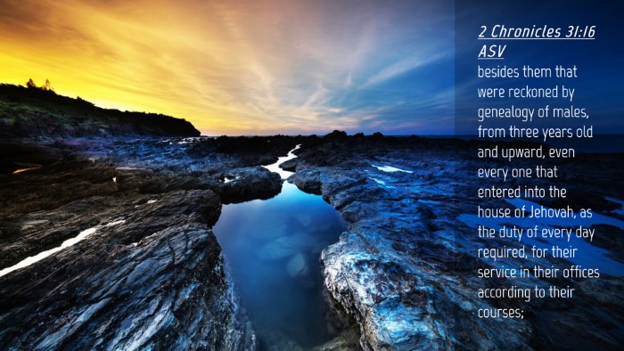 Picture 04 - 2 Chronicles 31:16 ASV Desktop Wallpaper - besides them that were reckoned by genealogy of - Desktop Bible Verse Wallpaper