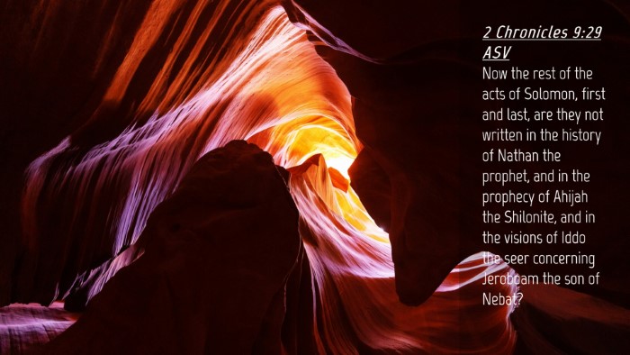 Picture 04 - 2 Chronicles 9:29 ASV Desktop Wallpaper - Now the rest of the acts of Solomon, first and - Desktop Bible Verse Wallpaper