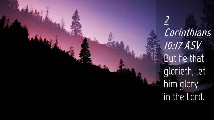 Picture 04 - 2 Corinthians 10:17 ASV Desktop Wallpaper - But he that glorieth, let him glory in the - Desktop Bible Verse Wallpaper