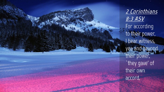 Picture 04 - 2 Corinthians 8:3 ASV Desktop Wallpaper - For according to their power, I bear witness, yea - Desktop Bible Verse Wallpaper