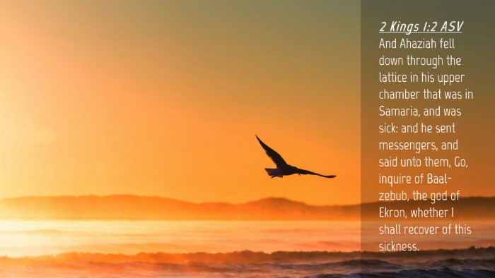 Picture 04 - 2 Kings 1:2 ASV Desktop Wallpaper - And Ahaziah fell down through the lattice in his - Desktop Bible Verse Wallpaper