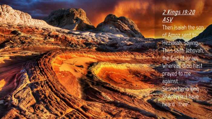 Picture 04 - 2 Kings 19:20 ASV Desktop Wallpaper - Then Isaiah the son of Amoz sent to Hezekiah, - Desktop Bible Verse Wallpaper