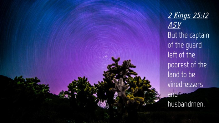Picture 04 - 2 Kings 25:12 ASV Desktop Wallpaper - But the captain of the guard left of the poorest - Desktop Bible Verse Wallpaper