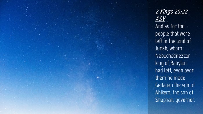 Picture 04 - 2 Kings 25:22 ASV Desktop Wallpaper - And as for the people that were left in the land - Desktop Bible Verse Wallpaper
