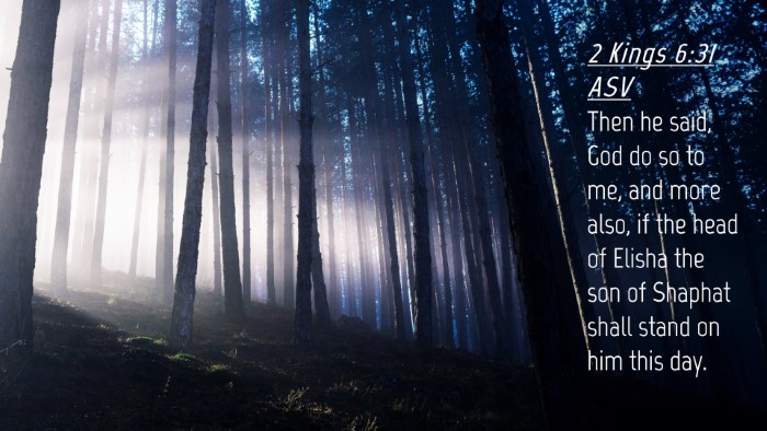 Picture 04 - 2 Kings 6:31 ASV Desktop Wallpaper - Then he said, God do so to me, and more also, if - Desktop Bible Verse Wallpaper