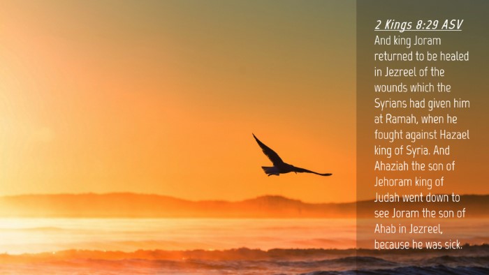 Picture 04 - 2 Kings 8:29 ASV Desktop Wallpaper - And king Joram returned to be healed in Jezreel - Desktop Bible Verse Wallpaper
