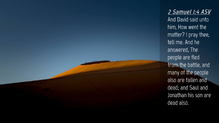 Picture 04 - 2 Samuel 1:4 ASV Desktop Wallpaper - And David said unto him, How went the matter? I - Desktop Bible Verse Wallpaper