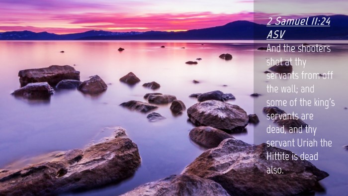 Picture 04 - 2 Samuel 11:24 ASV Desktop Wallpaper - And the shooters shot at thy servants from off - Desktop Bible Verse Wallpaper