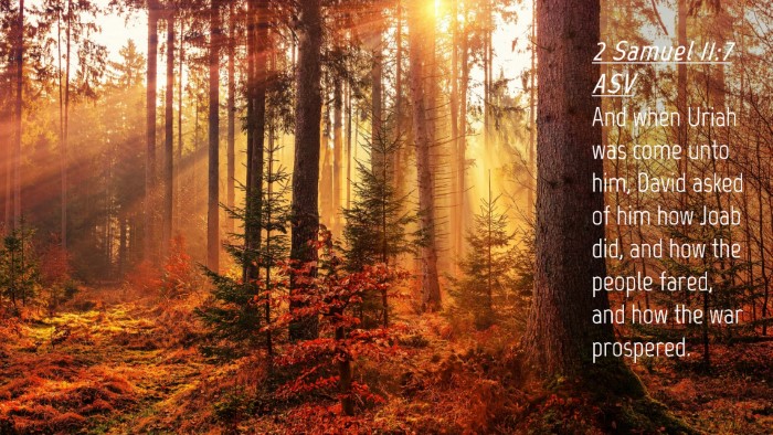 Picture 04 - 2 Samuel 11:7 ASV Desktop Wallpaper - And when Uriah was come unto him, David asked of - Desktop Bible Verse Wallpaper