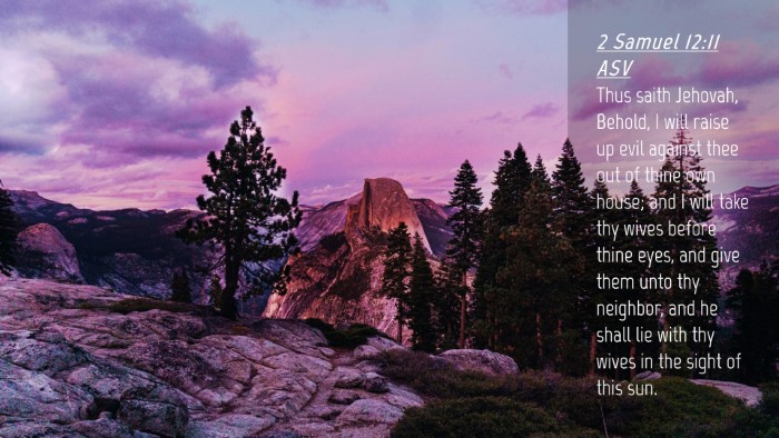 Picture 04 - 2 Samuel 12:11 ASV Desktop Wallpaper - Thus saith Jehovah, Behold, I will raise up evil - Desktop Bible Verse Wallpaper