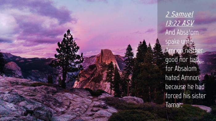 Picture 04 - 2 Samuel 13:22 ASV Desktop Wallpaper - And Absalom spake unto Amnon neither good nor - Desktop Bible Verse Wallpaper