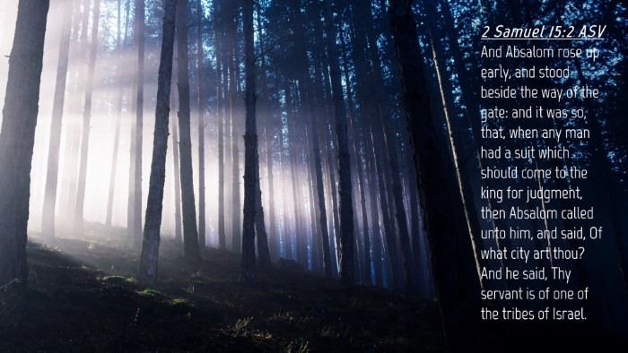 Picture 04 - 2 Samuel 15:2 ASV Desktop Wallpaper - And Absalom rose up early, and stood beside the - Desktop Bible Verse Wallpaper