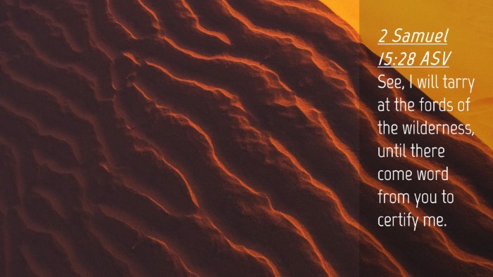 Picture 04 - 2 Samuel 15:28 ASV Desktop Wallpaper - See, I will tarry at the fords of the wilderness, - Desktop Bible Verse Wallpaper