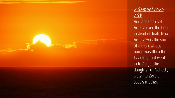 Picture 04 - 2 Samuel 17:25 ASV Desktop Wallpaper - And Absalom set Amasa over the host instead of - Desktop Bible Verse Wallpaper