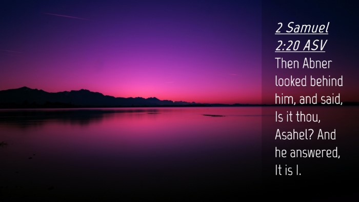 Picture 04 - 2 Samuel 2:20 ASV Desktop Wallpaper - Then Abner looked behind him, and said, Is it - Desktop Bible Verse Wallpaper