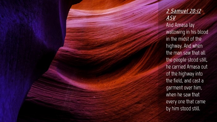 Picture 04 - 2 Samuel 20:12 ASV Desktop Wallpaper - And Amasa lay wallowing in his blood in the midst - Desktop Bible Verse Wallpaper