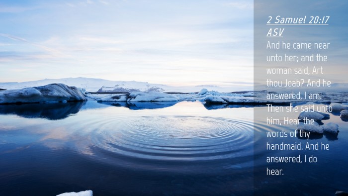 Picture 04 - 2 Samuel 20:17 ASV Desktop Wallpaper - And he came near unto her; and the woman said, - Desktop Bible Verse Wallpaper
