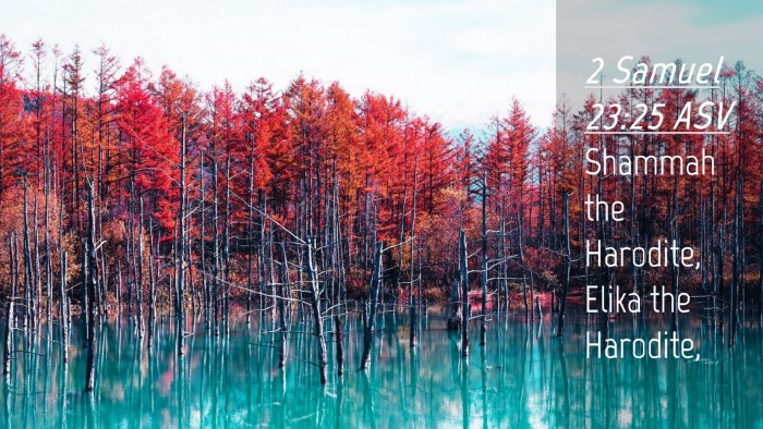 Picture 04 - 2 Samuel 23:25 ASV Desktop Wallpaper - Shammah the Harodite, Elika the - Desktop Bible Verse Wallpaper
