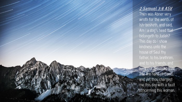 Picture 04 - 2 Samuel 3:8 ASV Desktop Wallpaper - Then was Abner very wroth for the words of - Desktop Bible Verse Wallpaper