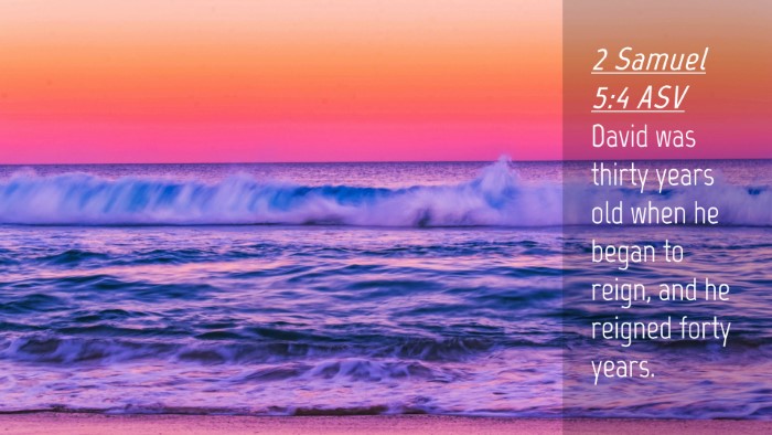 Picture 04 - 2 Samuel 5:4 ASV Desktop Wallpaper - David was thirty years old when he began to - Desktop Bible Verse Wallpaper