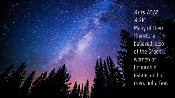 Picture 04 - Acts 17:12 ASV Desktop Wallpaper - Many of them therefore believed; also of the - Desktop Bible Verse Wallpaper