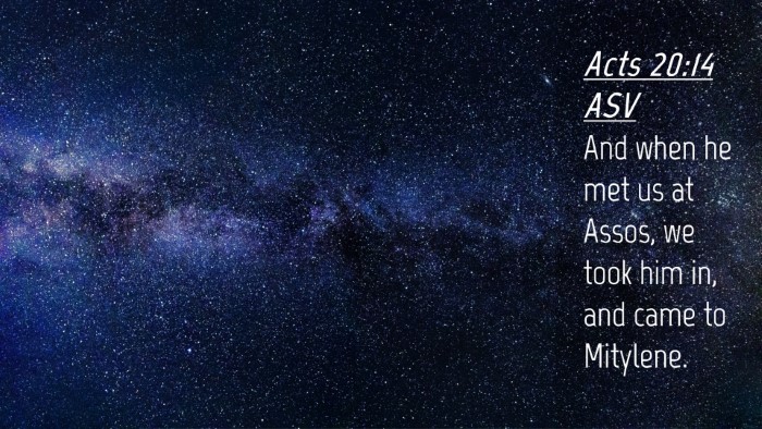 Picture 04 - Acts 20:14 ASV Desktop Wallpaper - And when he met us at Assos, we took him in, and - Desktop Bible Verse Wallpaper