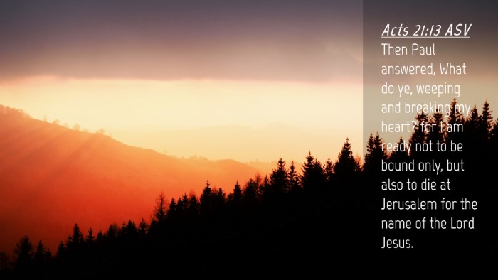 Picture 04 - Acts 21:13 ASV Desktop Wallpaper - Then Paul answered, What do ye, weeping and - Desktop Bible Verse Wallpaper
