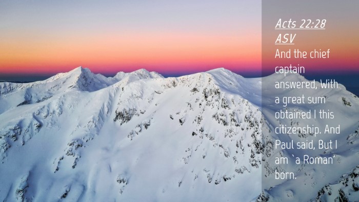 Picture 04 - Acts 22:28 ASV Desktop Wallpaper - And the chief captain answered, With a great sum - Desktop Bible Verse Wallpaper