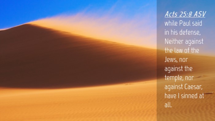 Picture 04 - Acts 25:8 ASV Desktop Wallpaper - while Paul said in his defense, Neither against - Desktop Bible Verse Wallpaper