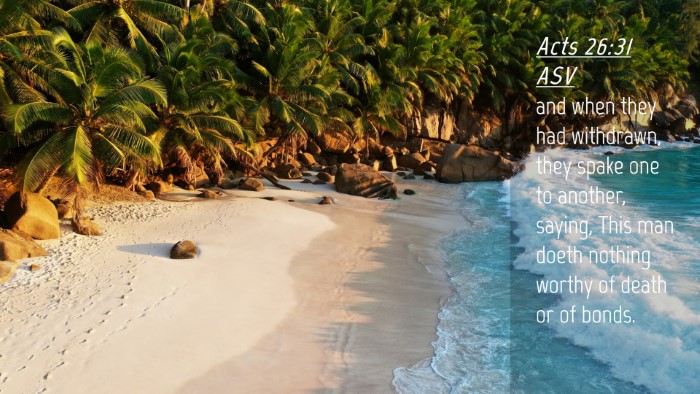 Picture 04 - Acts 26:31 ASV Desktop Wallpaper - and when they had withdrawn, they spake one to - Desktop Bible Verse Wallpaper