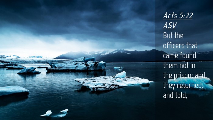 Picture 04 - Acts 5:22 ASV Desktop Wallpaper - But the officers that came found them not in the - Desktop Bible Verse Wallpaper