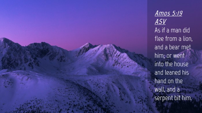 Picture 04 - Amos 5:19 ASV Desktop Wallpaper - As if a man did flee from a lion, and a bear met - Desktop Bible Verse Wallpaper