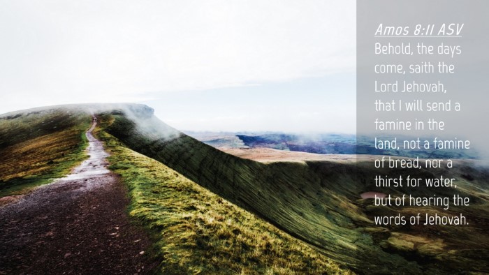 Picture 04 - Amos 8:11 ASV Desktop Wallpaper - Behold, the days come, saith the Lord Jehovah, - Desktop Bible Verse Wallpaper
