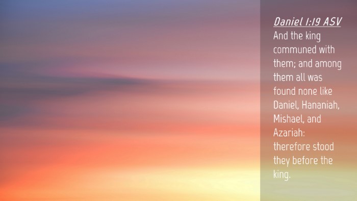 Picture 04 - Daniel 1:19 ASV Desktop Wallpaper - And the king communed with them; and among them - Desktop Bible Verse Wallpaper