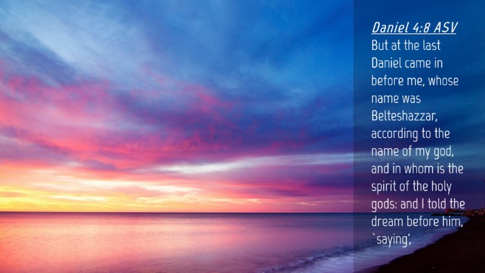 Picture 04 - Daniel 4:8 ASV Desktop Wallpaper - But at the last Daniel came in before me, whose - Desktop Bible Verse Wallpaper