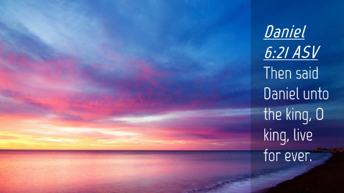 Picture 04 - Daniel 6:21 ASV Desktop Wallpaper - Then said Daniel unto the king, O king, live for - Desktop Bible Verse Wallpaper