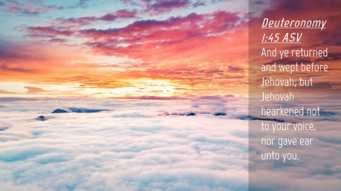 Picture 04 - Deuteronomy 1:45 ASV Desktop Wallpaper - And ye returned and wept before Jehovah; but - Desktop Bible Verse Wallpaper